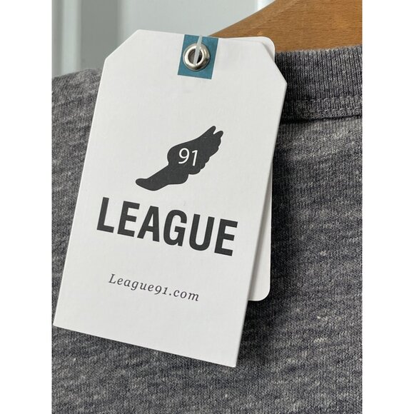 League 91 Big Sky Montana Snow Goggles TShirt Kids Medium Gray Casual Basic NEW - Picture 5 of 8